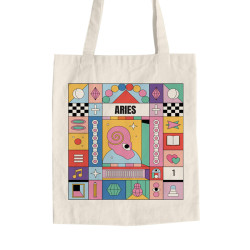 Πολύχρωμα Ζώδια - Κριός (Τσάντα  Αγοράς)